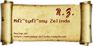 Mátyássy Zelinda névjegykártya